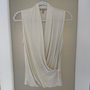 Banana Republic Cream Draped Sleeveless Cowl-Front Camisole